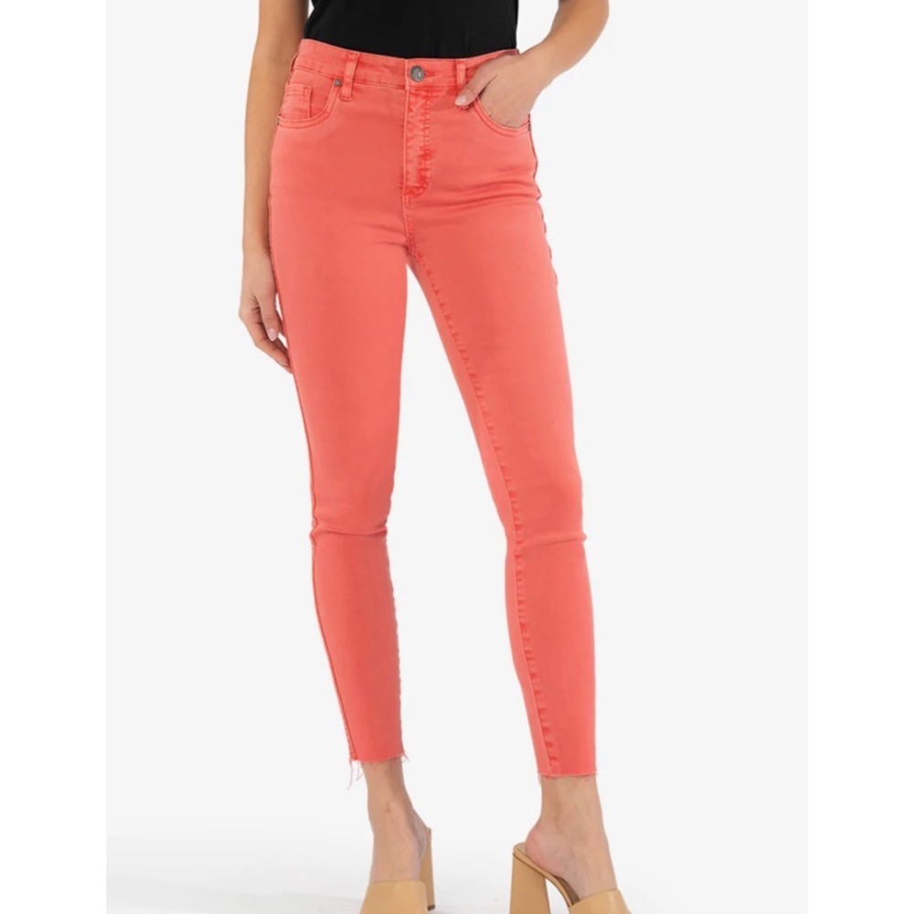 Sun Kissed Coral Skinny Ankle Jeans